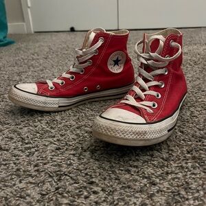 Converse Red Canvas High-Tops